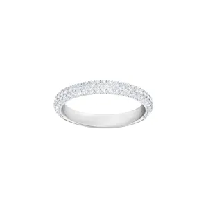 Swarovski Stone Ring White, Rhodium Plated
