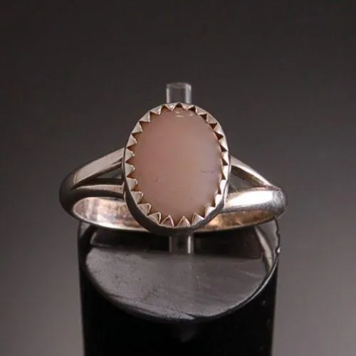Sweet Silver Pink Mussel Shell Rings ~ Navajo Handmade ~ assorted Sizes TO41W