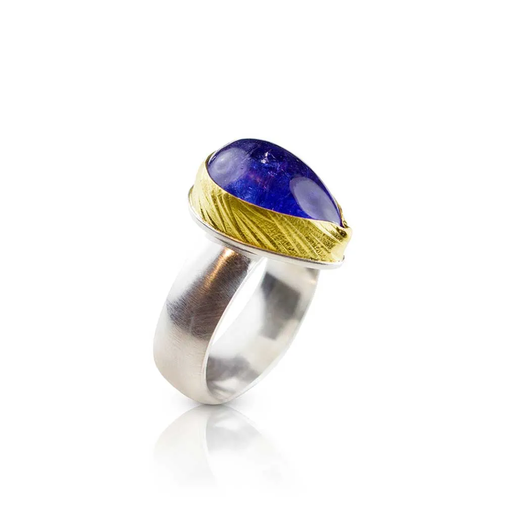 Tanzanite and Wheat Ring