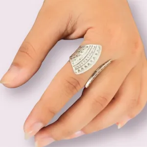Textured Open Back Silver Ring