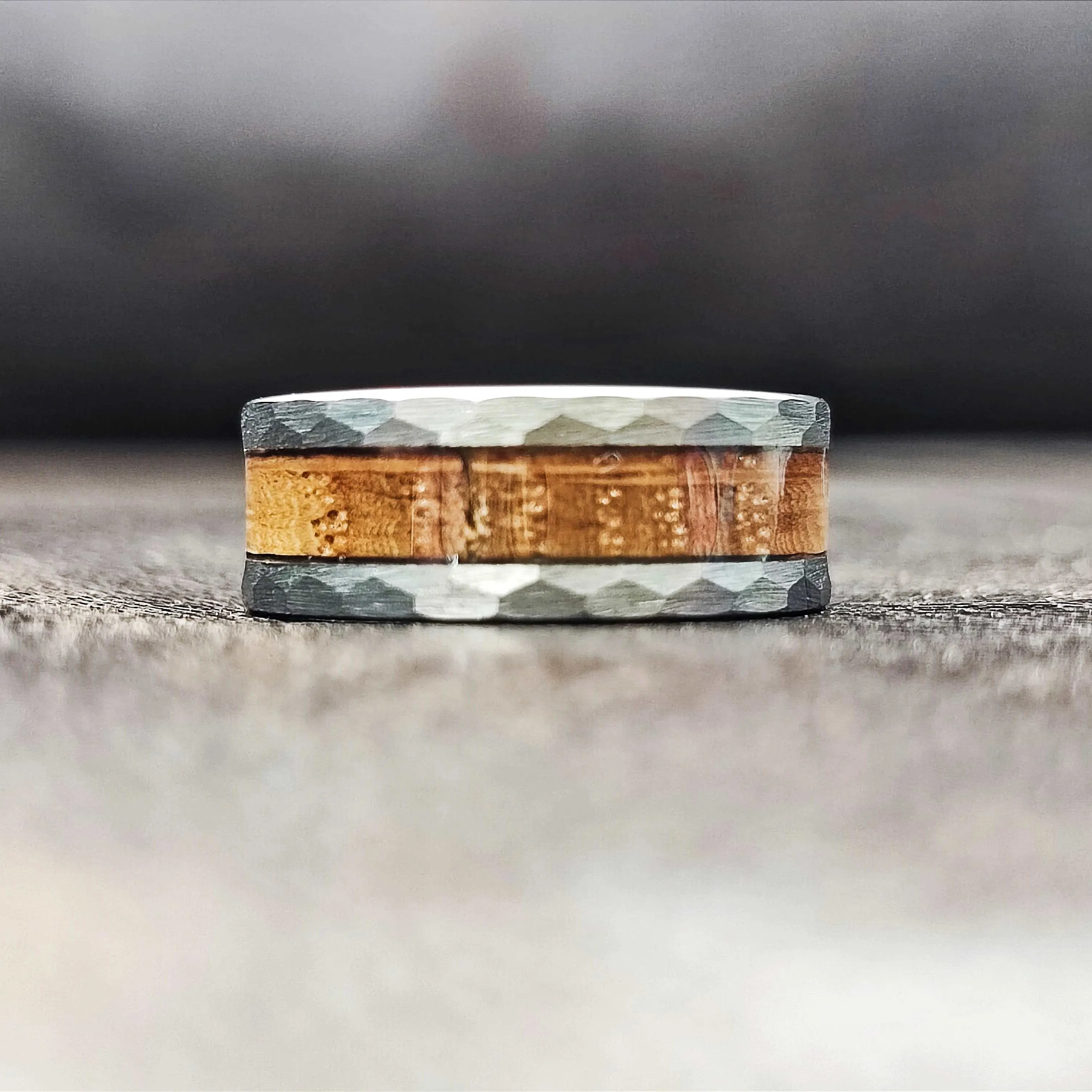 The Axe  - Whiskey Barrel Men's Tungsten Ring