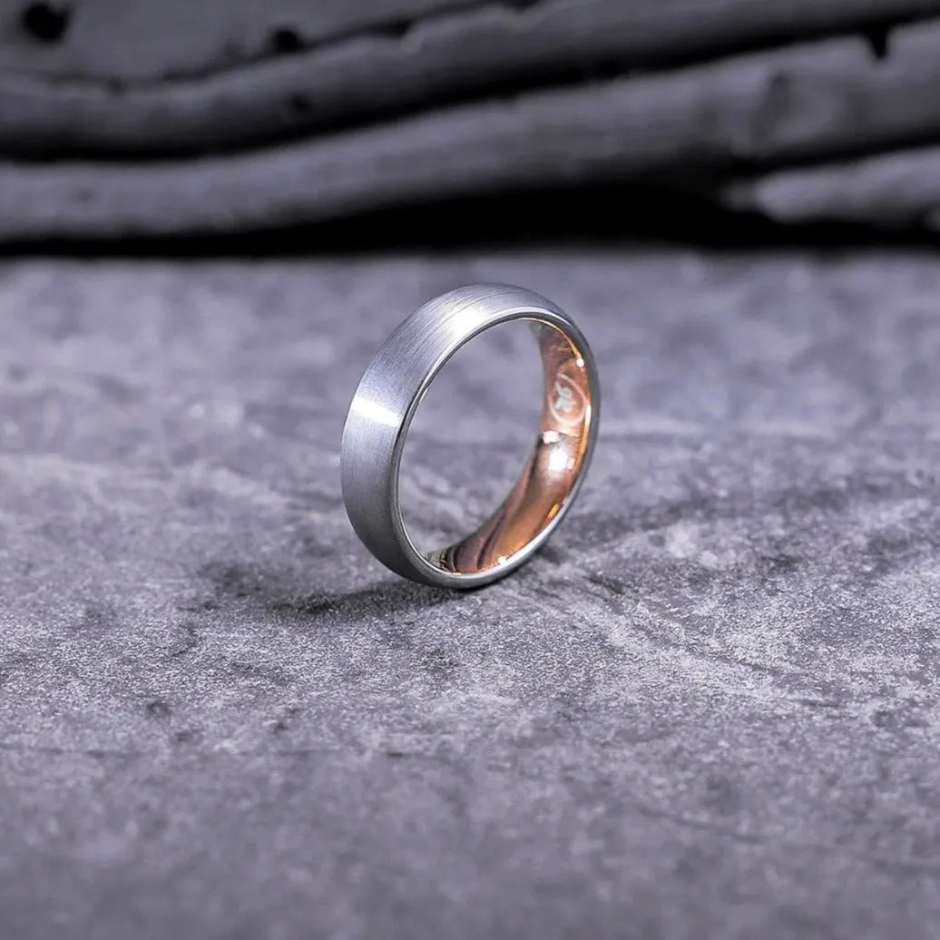 The CEO - Rosegold & Brushed Men's Tungsten Ring