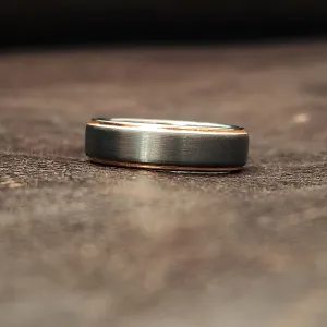 The Fitzgerald - Gunmetal & Rosegold Men's Tungsten Ring