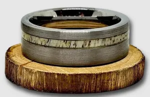 The Gun Deer - Mens Ring | Tungsten Ring | Wedding Band | Antler Ring