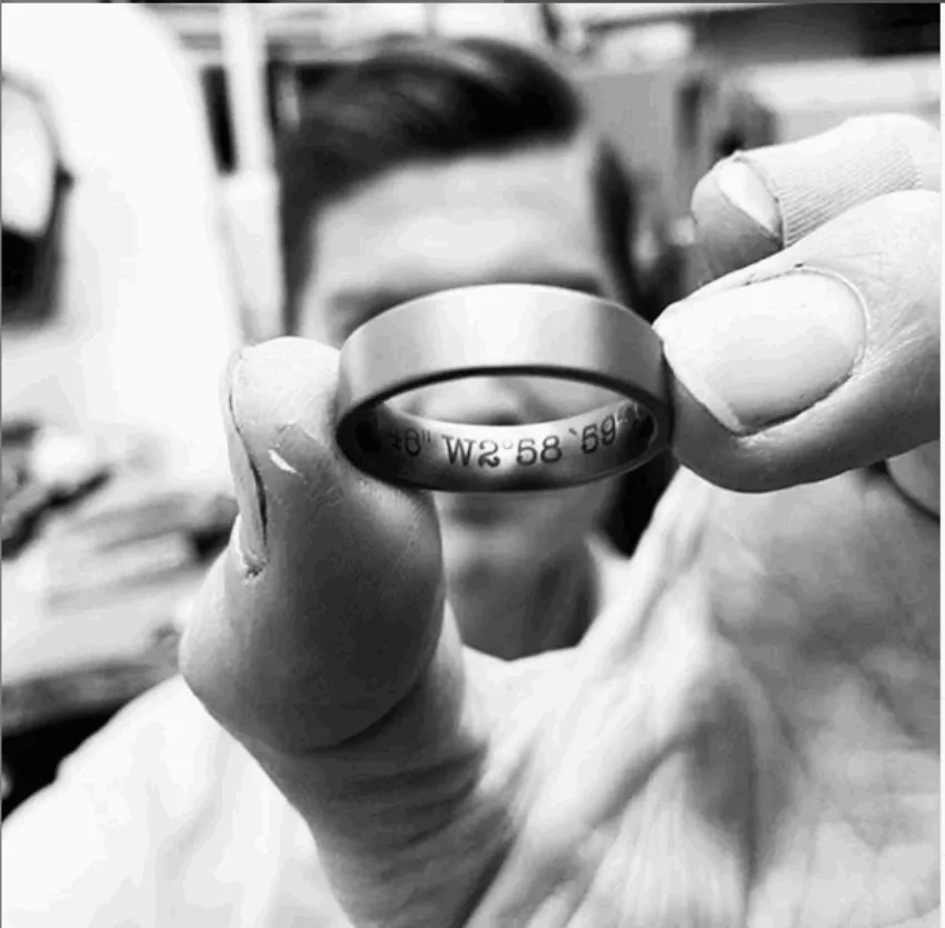 The Nebula Spark - Titanium & Diamond Hammered Effect Ring 5 to 7mm widths