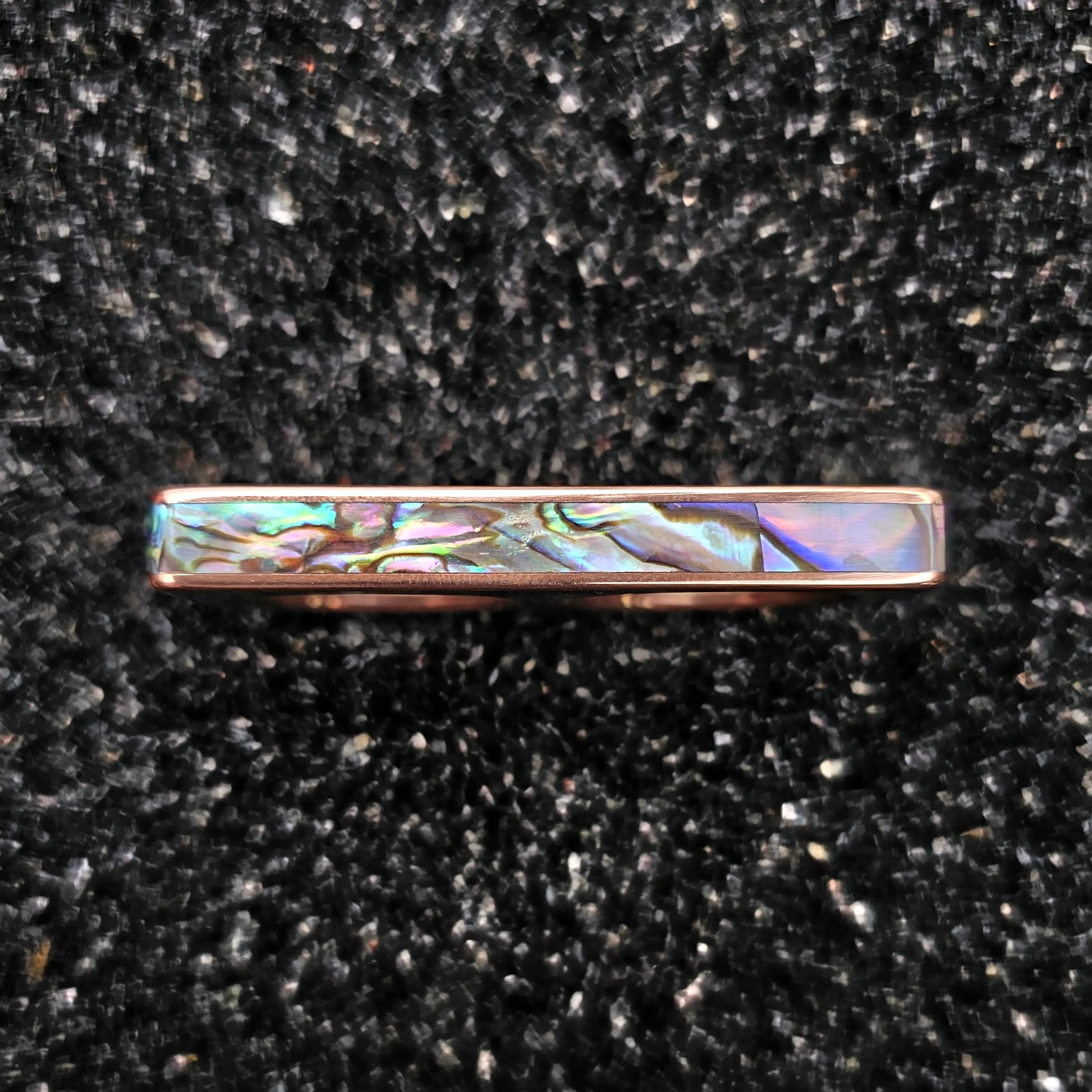 The Throne (Paua Abalone Shell & Copper Two Finger Ring)