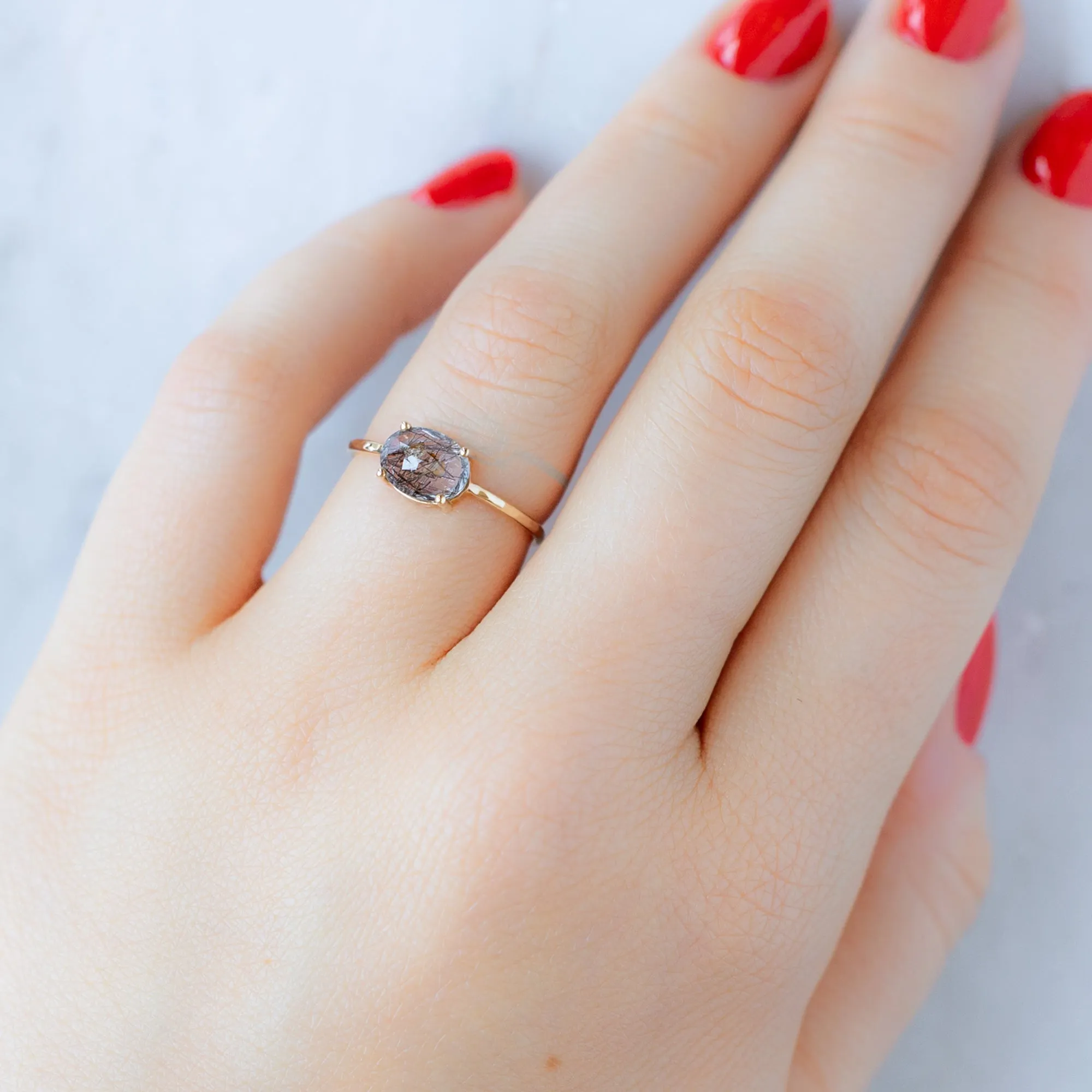 The Tourmaline in Quartz Ring | Sterling Silver