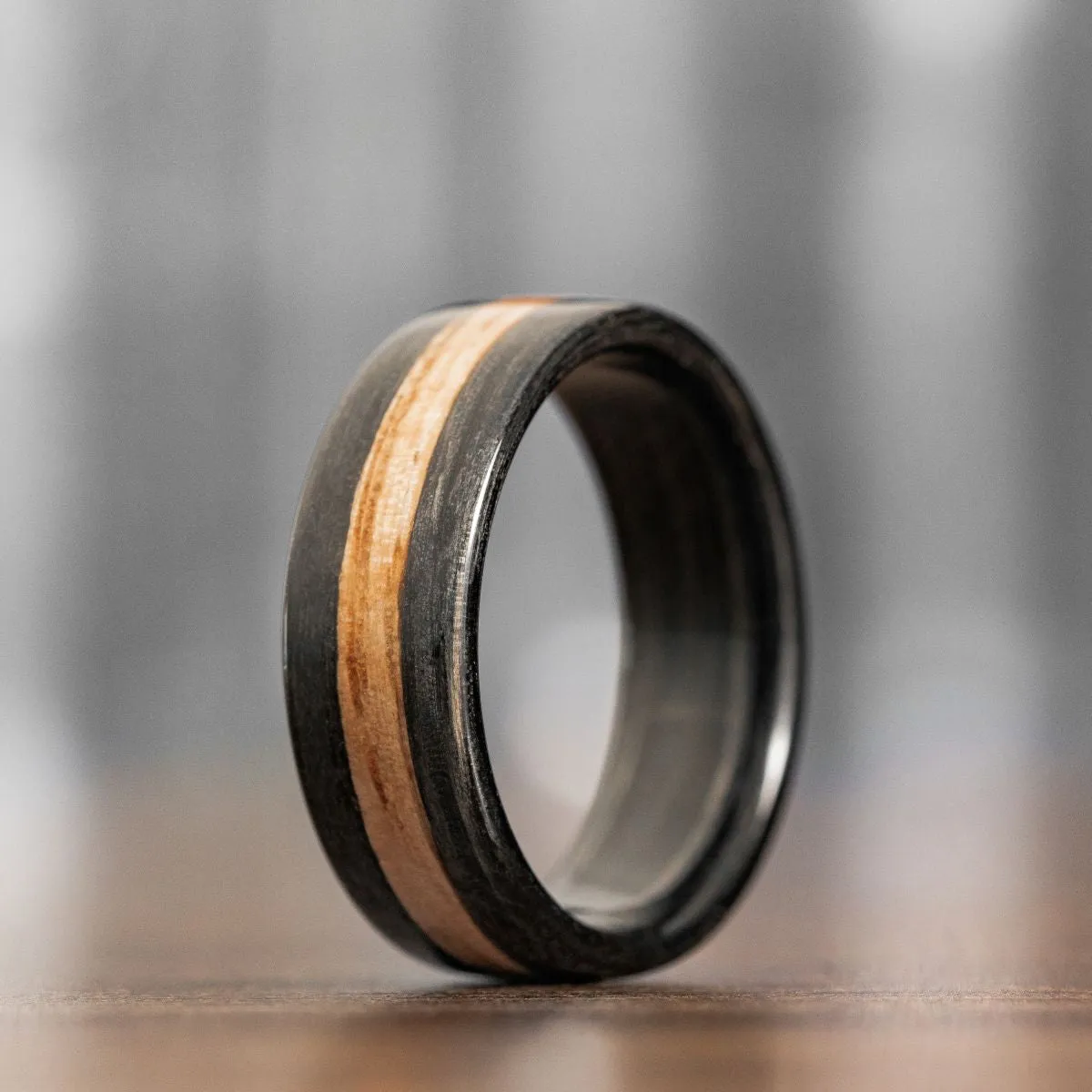 The Whiskey Double | Men's Whiskey Barrel Wood Wedding Band