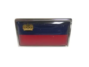 Thin Bordered Principality of Liechtenstein Flag Adjustable Size Fashion Ring
