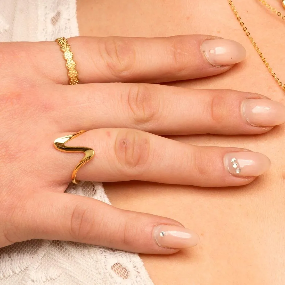 Thin Wave Open Adjustable Ring