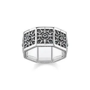 Thomas Sabo Ladies ring Compass, angular, black