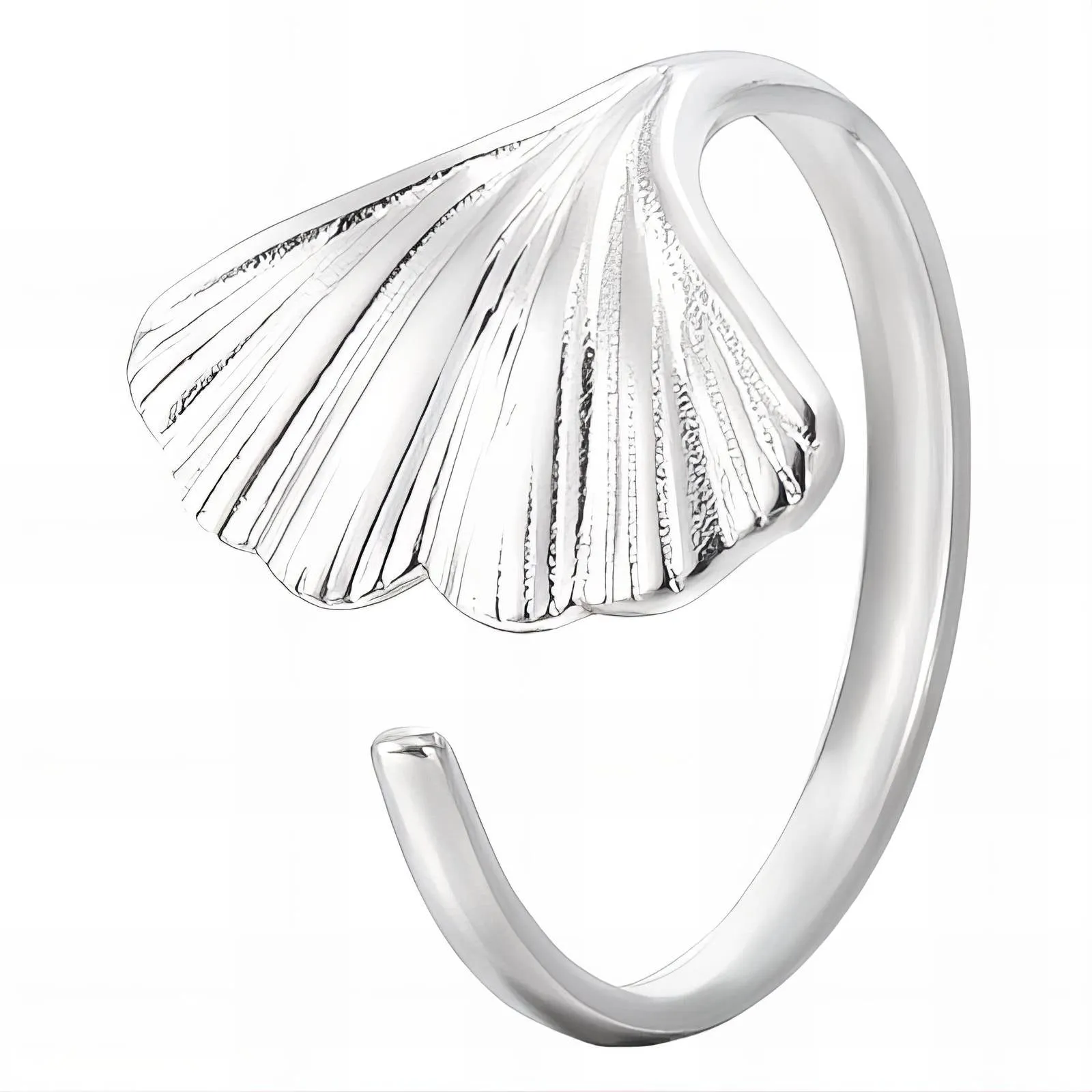 Tidal Shell Wrap Ring – Stainless Steel