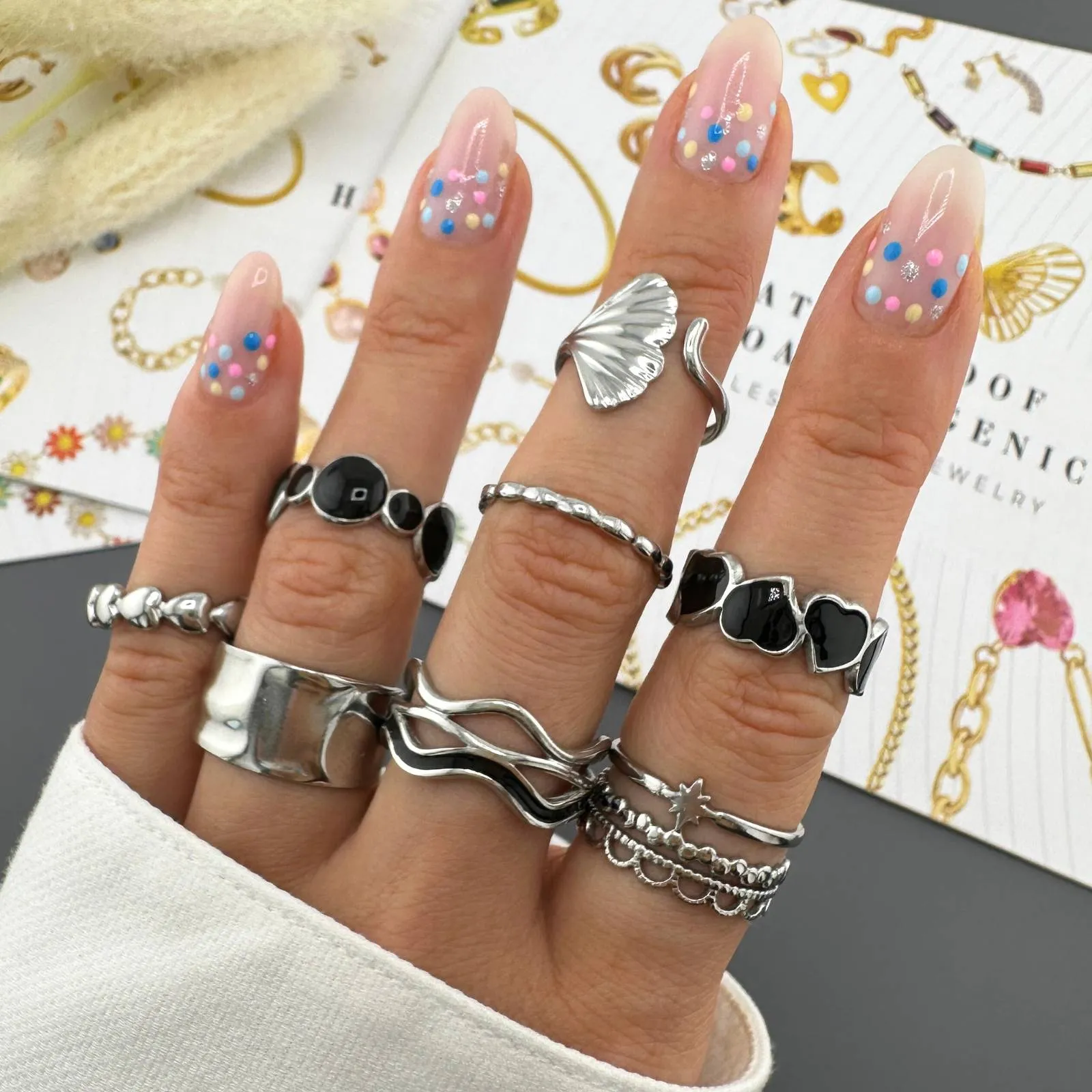Tidal Shell Wrap Ring – Stainless Steel