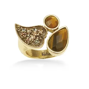 TIGER'S EYE GOLD CRYSTAL SIZE 5  RINGS #306BR5101 (5E5/5F8)