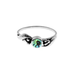 Tilly leaf and bud paua shell ring
