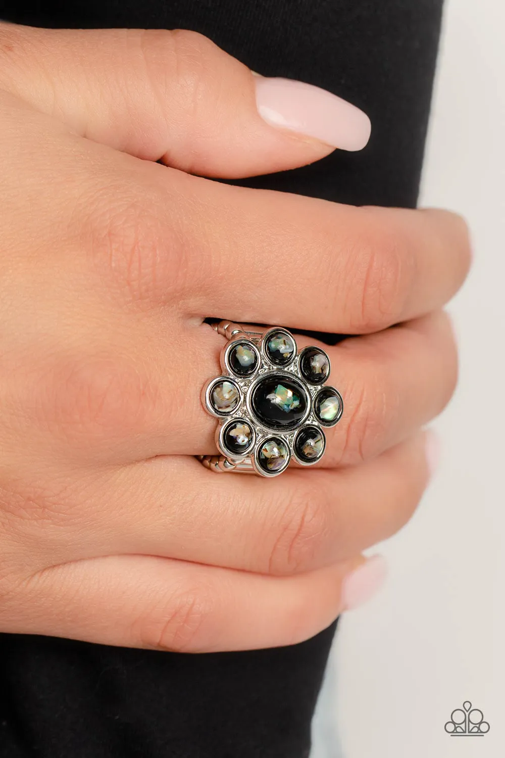 Time to SHELL-ebrate - Black (Iridescent Shell) Ring