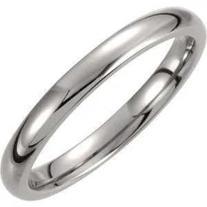Titanium 3 mm Domed Polished Band Size 6.5