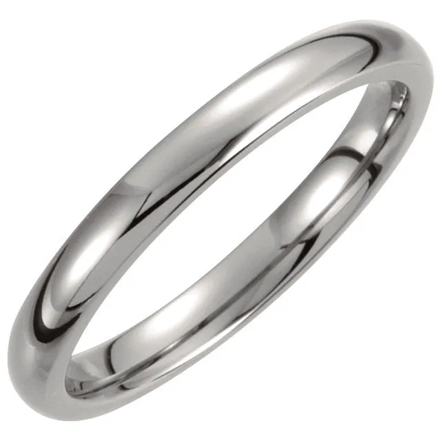 Titanium 3mm Domed Polished Band Size 12
