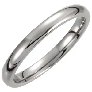 Titanium 3mm Domed Polished Band Size 12
