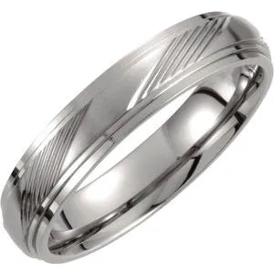 Titanium 5 mm Ridged Band Size 6.5