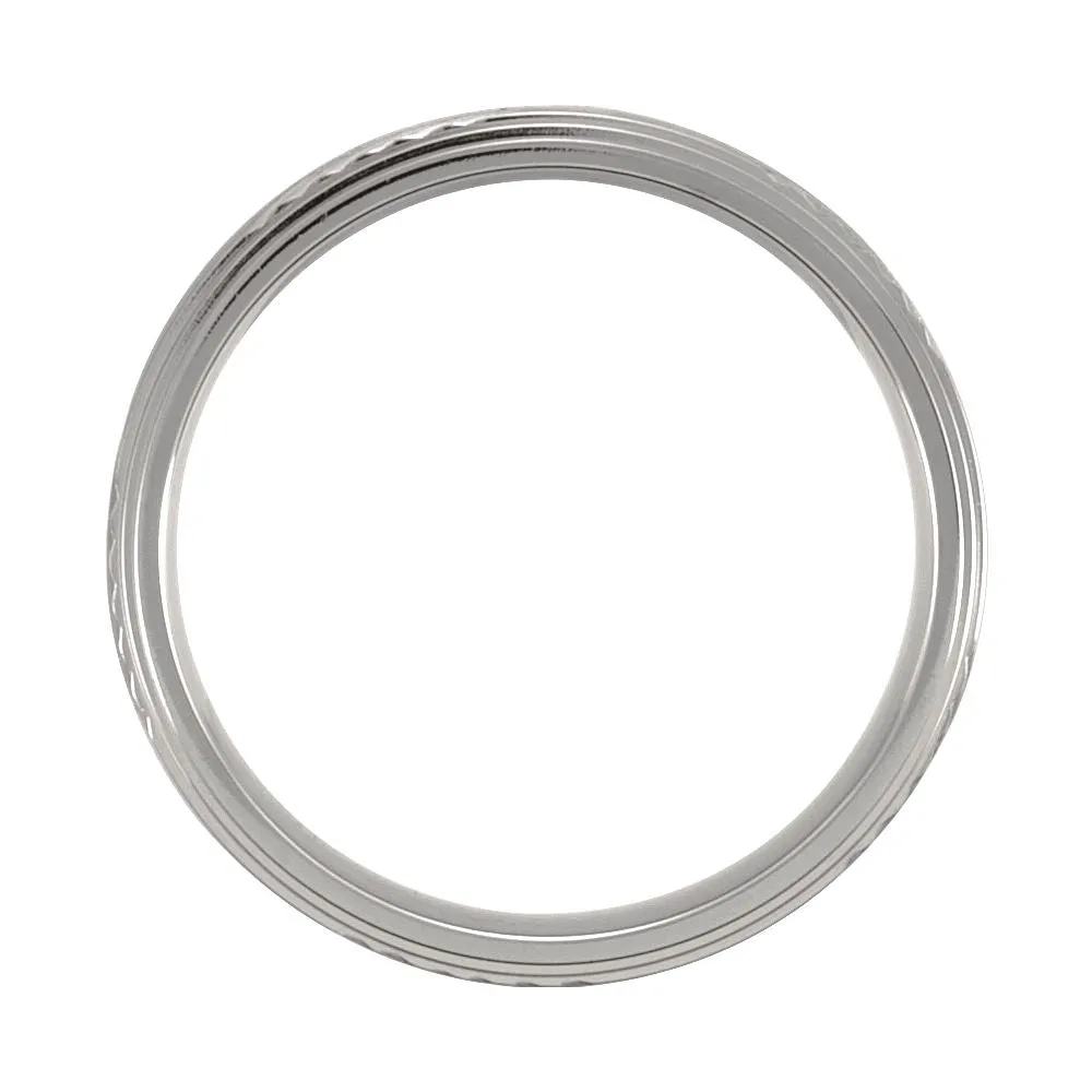 Titanium 5mm Ridged Band Size 6