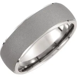 Titanium 7.5 mm Oxidized Center Rounded Band Size 9.5