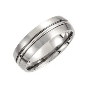 Titanium 7mm Grooved & Satin Finished Band Size 12.5