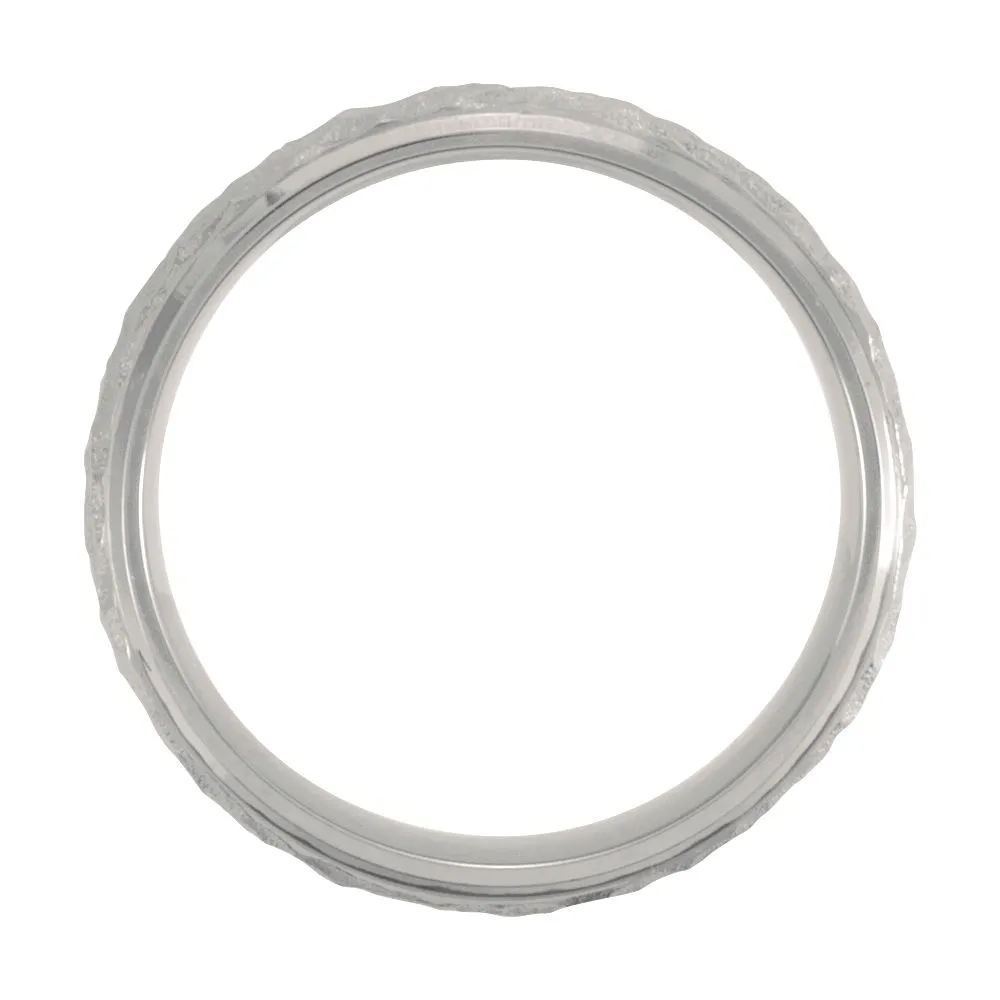 Titanium 7mm Hammered Finish Beveled Edge Band Size 9