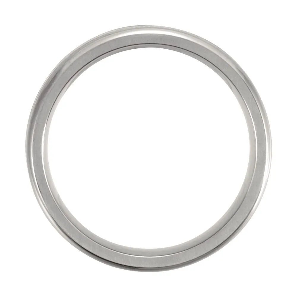 Titanium 7mm Satin Finish Center & Polished Milgrain Band Size 7.5
