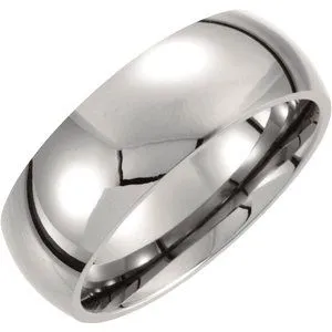 Titanium 8 mm Domed Polished Band Size 6.5