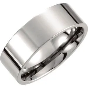 Titanium 8 mm Flat Polished Band Size 6