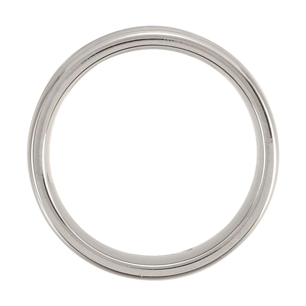 Titanium 8mm Diamond Grooved Band Size 10