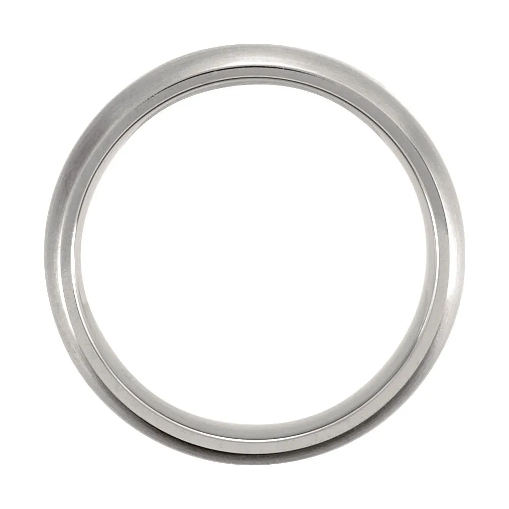 Titanium & 14K Rose Inlay 7mm Satin Finish Band Size 10