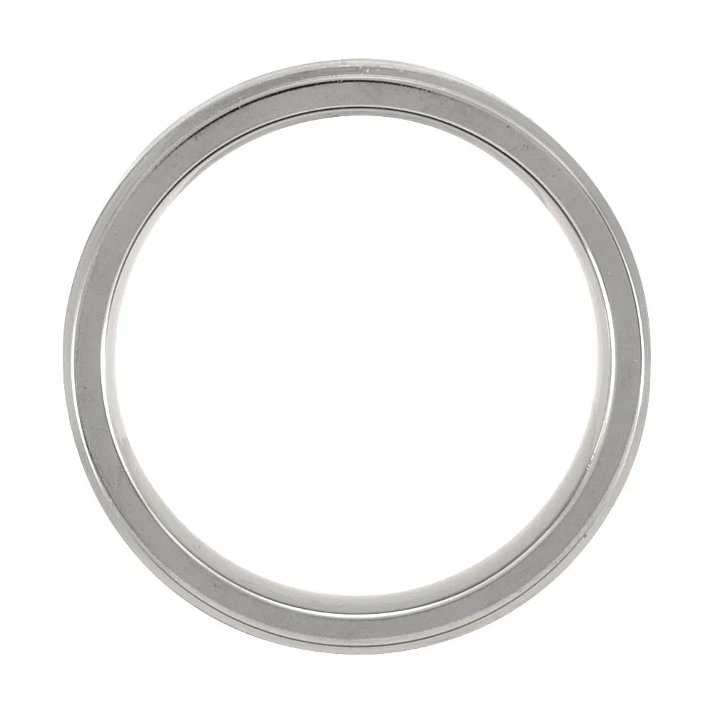 Titanium & 14k Yellow Gold Inlay 7mm Ridged & Satin Finished Band Size 12
