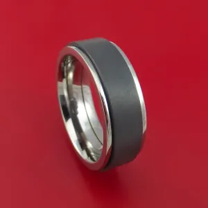 Titanium and Black Zirconium Spinner Ring Custom Made Band