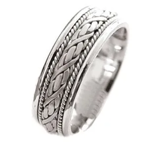 Titanium and Gold 6 Strand Hand Braided Ring Band