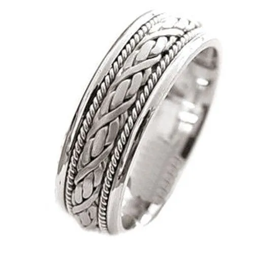 Titanium and Gold 6 Strand Hand Braided Ring Band