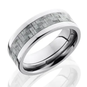 Titanium and Silver Carbon Fiber Band