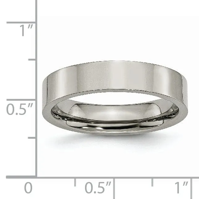 Titanium Flat Polished Band