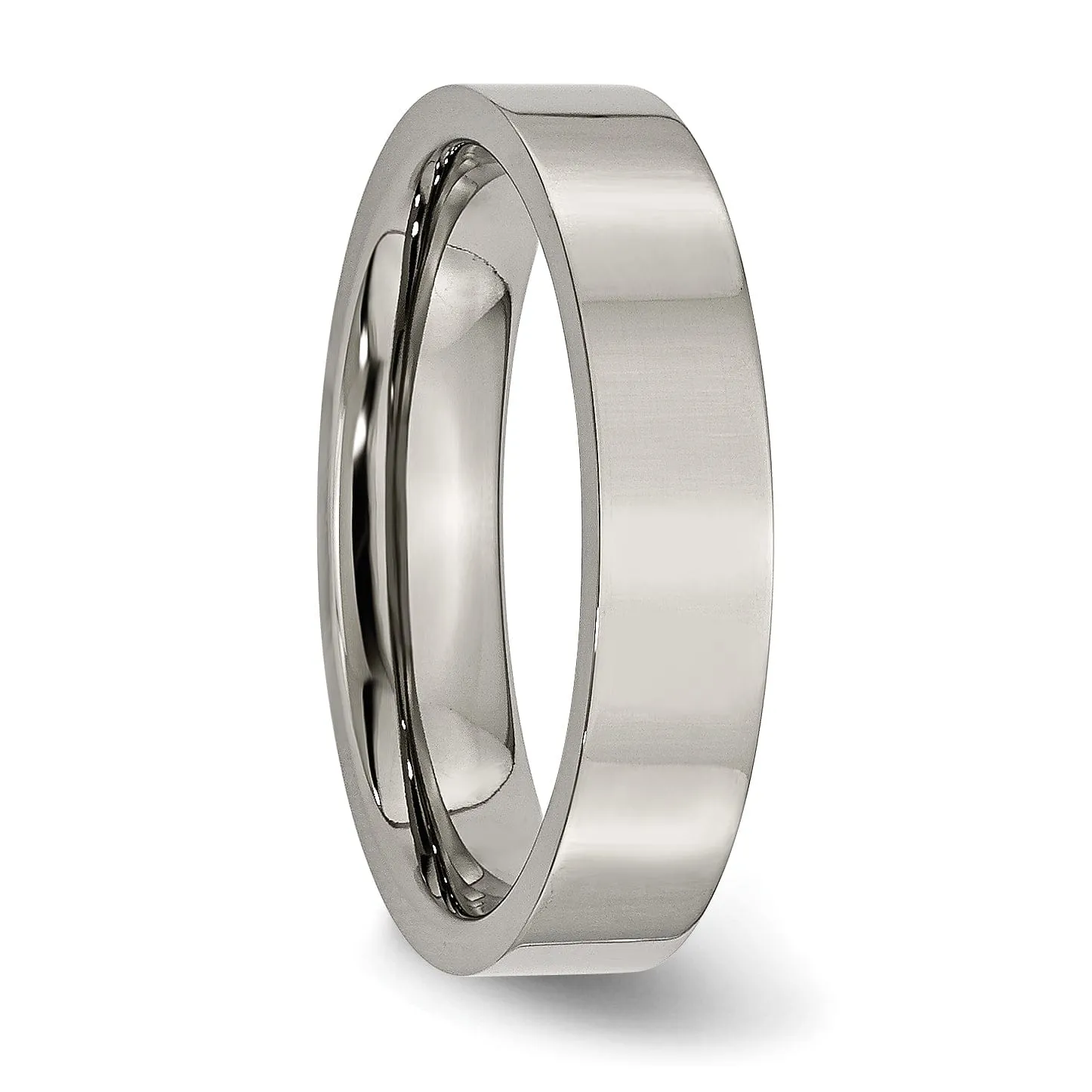 Titanium Flat Polished Band