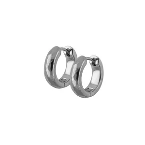 Titanium - huggie earrings - Polished / Flat Hammered