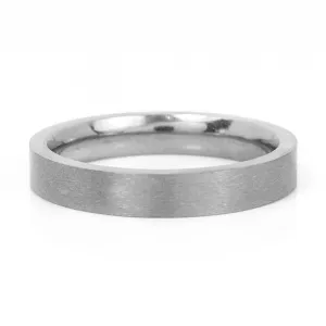 Titanium Mens Flat Court 4mm Band Wedding Ring Size: X 1/2