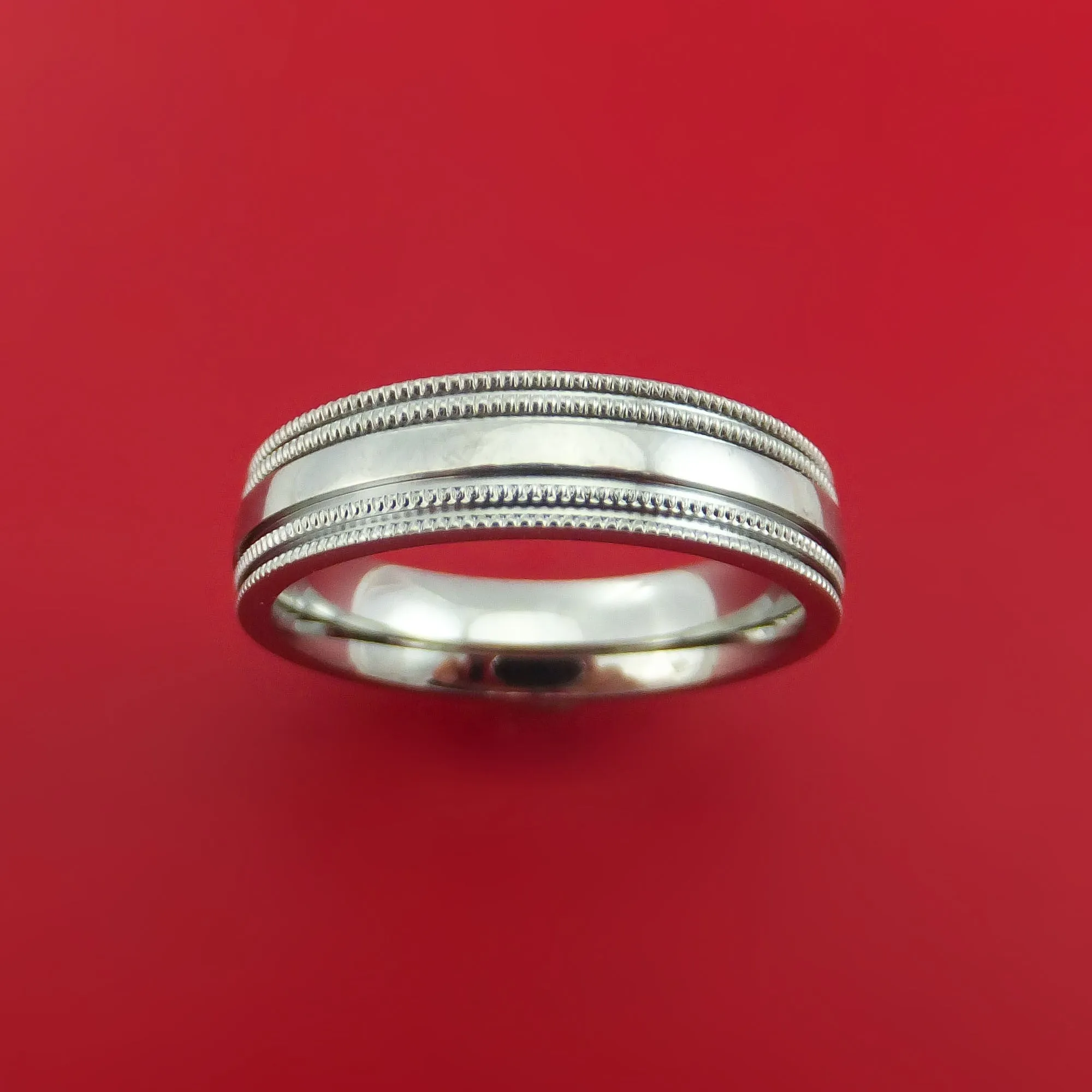 Titanium Millgrain Band Custom Ring Made to Any Sizing and Finish 3-22