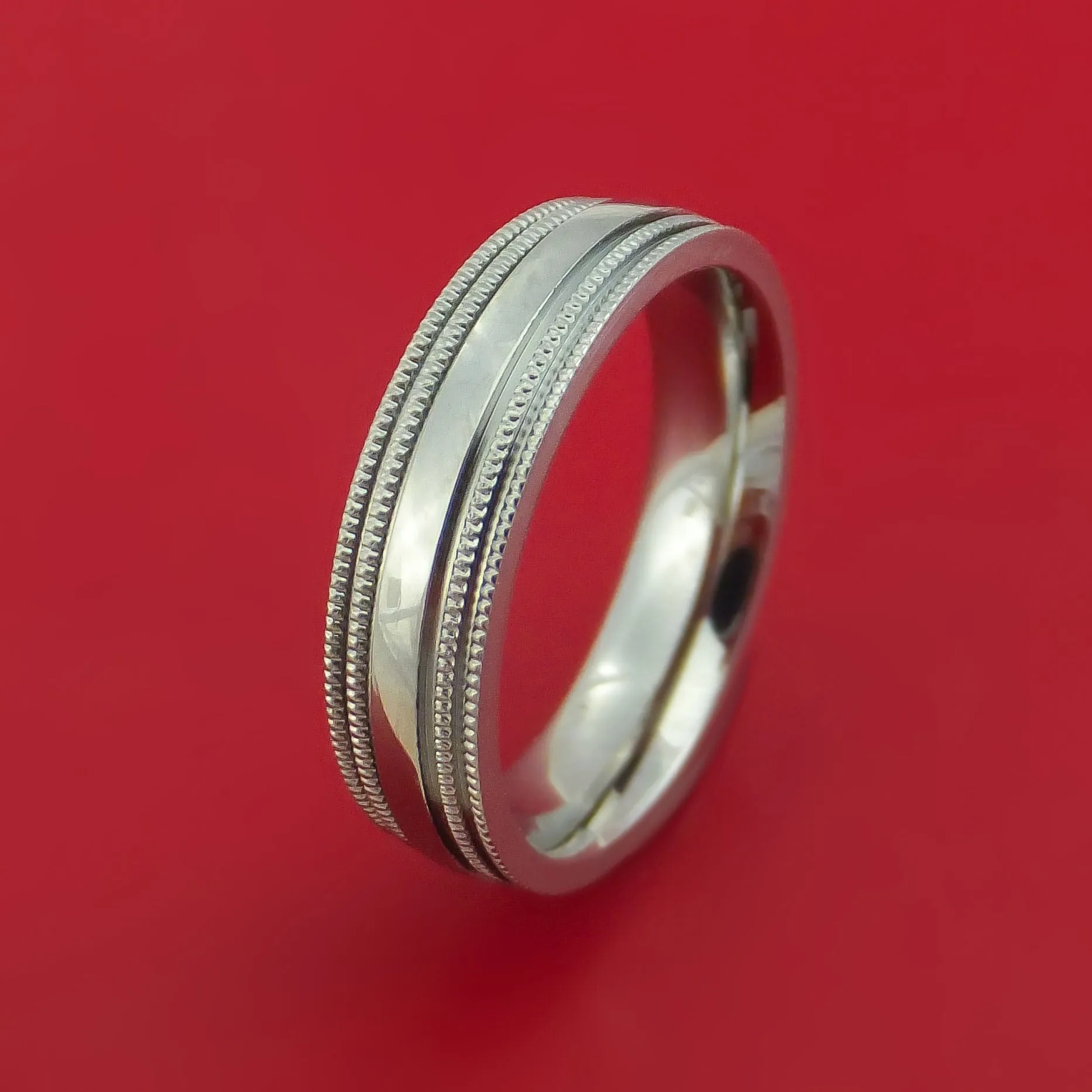 Titanium Millgrain Band Custom Ring Made to Any Sizing and Finish 3-22