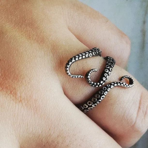 Titanium Steel Octopus Ring