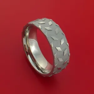 Titanium Textured Plate Pattern Ring Custom Made