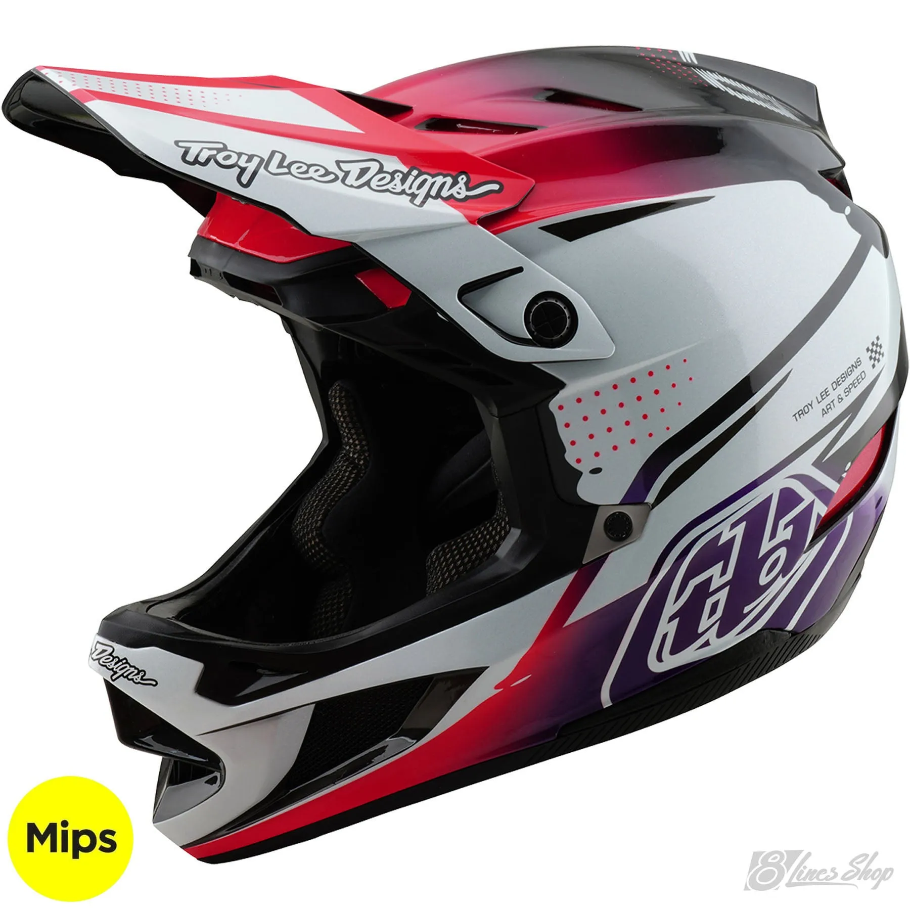 TLD D4 Carbon MIPS Helmet Drip - White