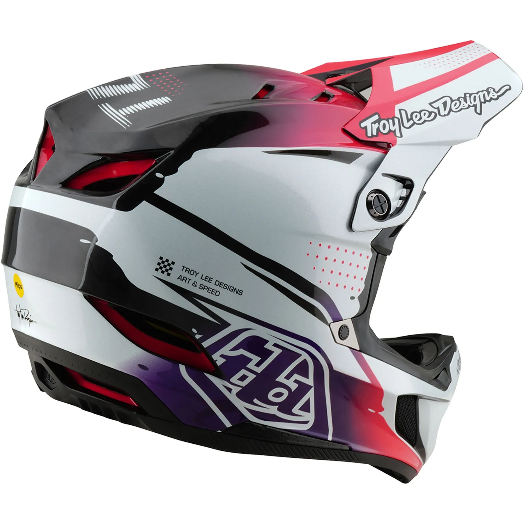 TLD D4 Carbon MIPS Helmet Drip - White