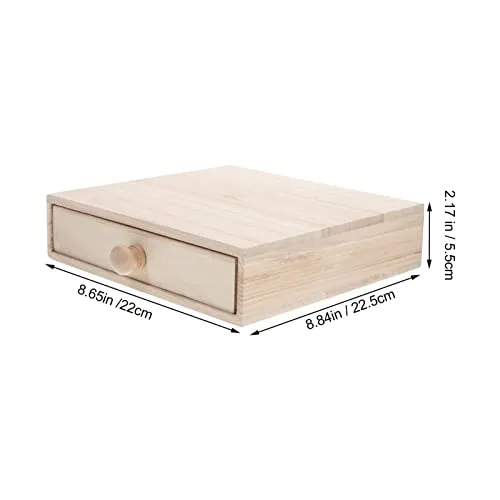 Toddmomy 1pcs Wooden Drawer Box Desktop Stackable Drawer Tea Bag Storage Drawer Unfinished Trinket Case Jewelry Organizer Holder for home Kitchen