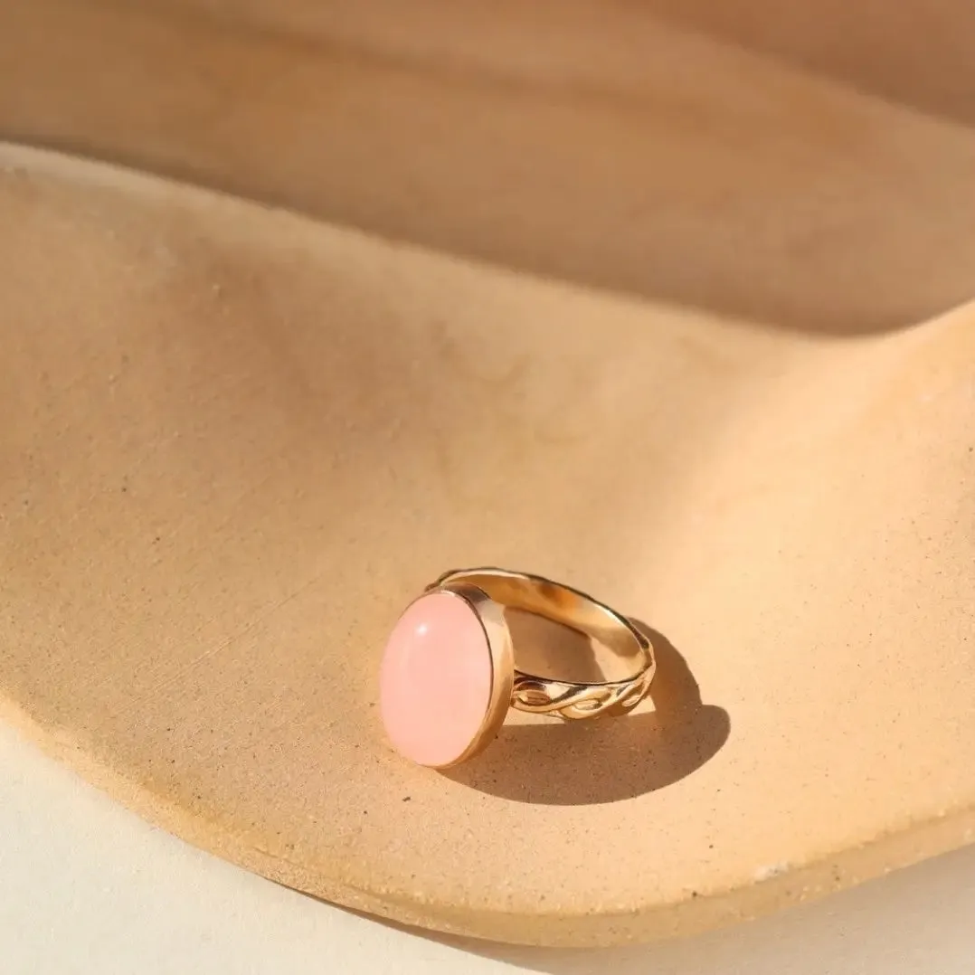 Token Jewelry Entwined Rose Quartz Ring